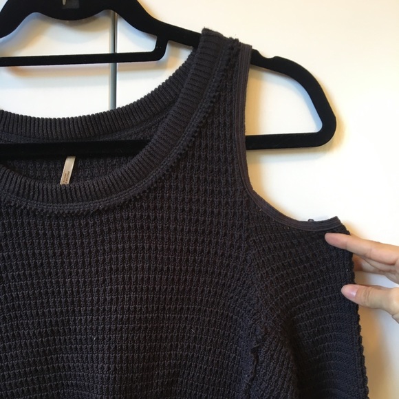 Free People Sweaters - Free People Cold Shoulder Waffle Sweater